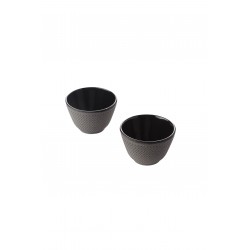 Cast iron teacup set, grey